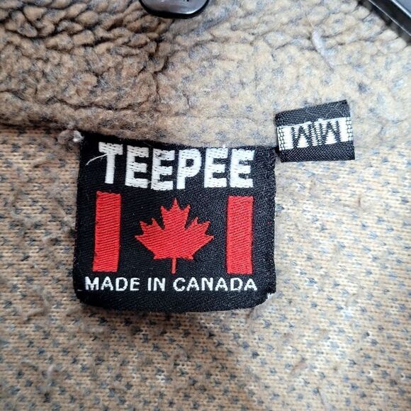 Vintage TeePee Canadian Wilderness Full Zip Fleece Sweater Size Medium - Picture 6 of 11